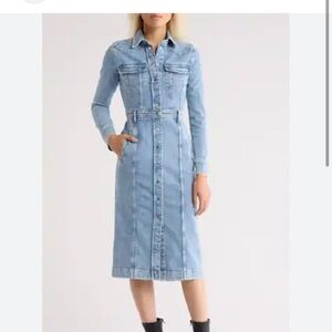 Rails Denim Blue Jean Dress Button Down Duster Long Trench New normcore